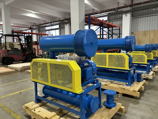 Refrigeración por agua Soplador de tres raíces de lóbulos con presión de 60-80KPA y capacidad de aire de 31,89-50,67m3/min