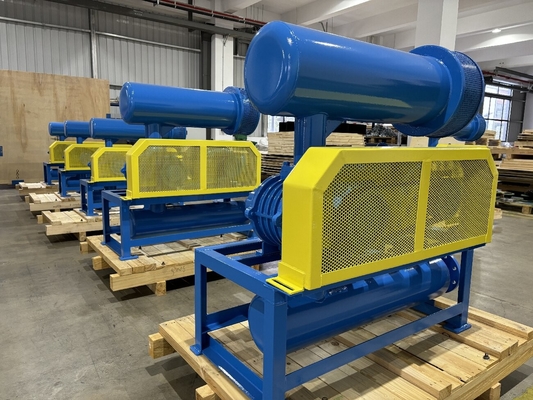 10KPA - 80KPA Soplador de raíces de tres lóbulos, utilizado para el tratamiento del agua y transporte neumático