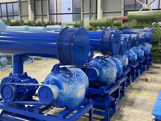 Refrigeración por agua Soplador de tres raíces de lóbulos con presión de 60-80KPA y capacidad de aire de 31,89-50,67m3/min