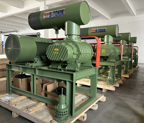 Flujo axial verde tres raíces de lóbulo soplador BK8024S 90KW para el tratamiento del agua