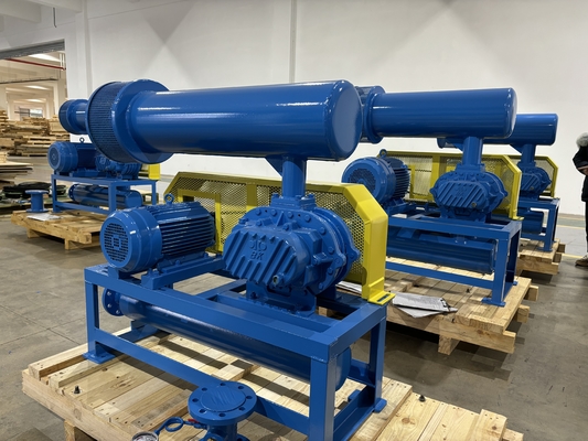 DN200 30-132 kw 10-80 kpa Soplador de lóbulos rotativos Roots Enfriamiento por aire Color azul