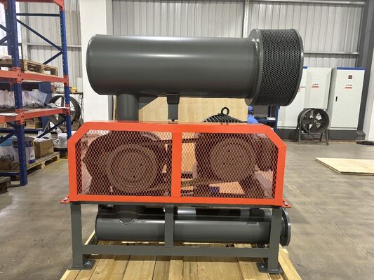 Soplador de raíces de tres lóbulos DN40 (1.5'') con capacidad de aire de 0.37-1.11 m³/min y velocidad máxima de 2300 rpm