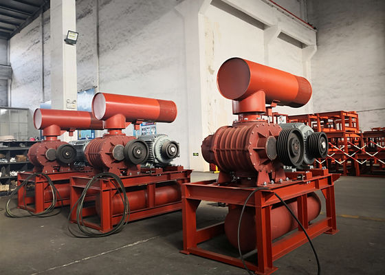 0.8 Bar 132kw 10" 850-1500 Rpm 71.52-116.5m3/Min Soplador de raíces de tríos lóbulos