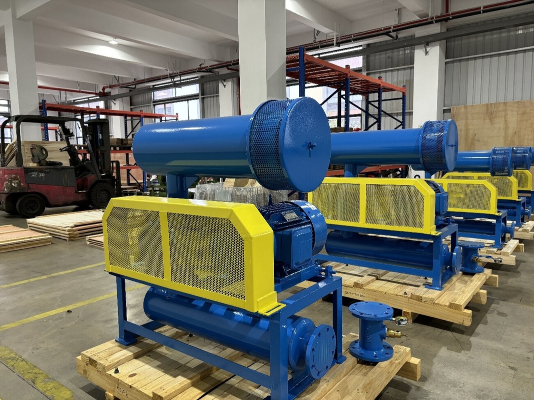 10KPA - 80KPA Soplador de raíces de tres lóbulos, utilizado para el tratamiento del agua y transporte neumático