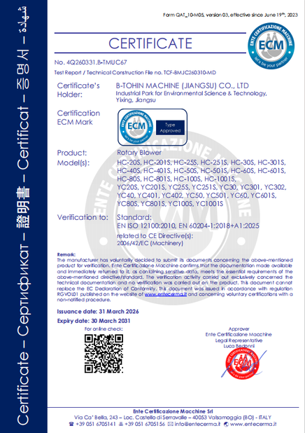 China B-Tohin Machine (Jiangsu) Co., Ltd. certificaciones