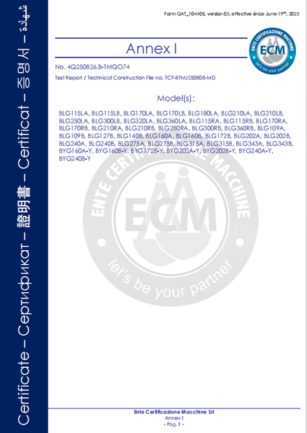 China B-Tohin Machine (Jiangsu) Co., Ltd. certificaciones