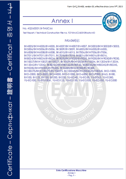 China B-Tohin Machine (Jiangsu) Co., Ltd. certificaciones